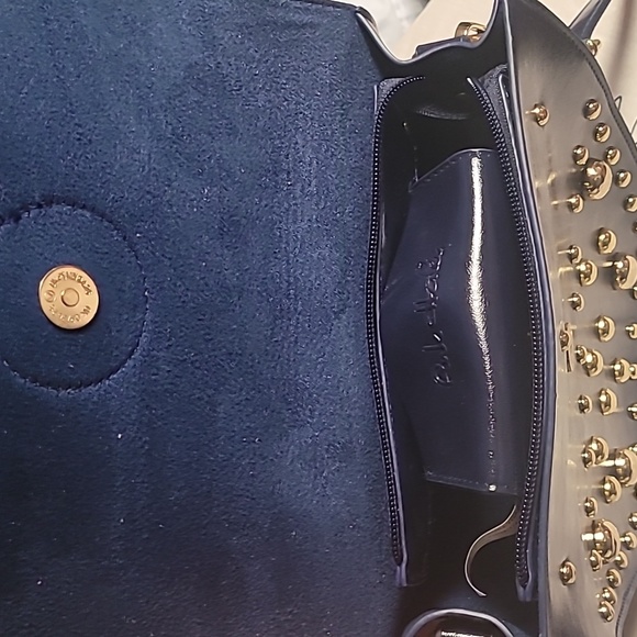 Pink Haley messenger blue studded crossody bag. NWOT - Picture 3 of 11